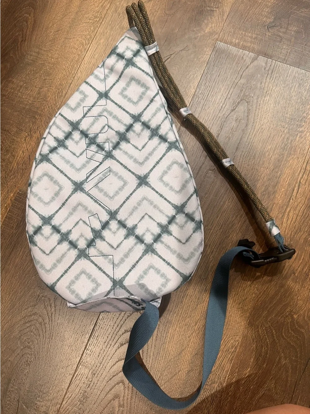KAVU Sling Bag in Gray Tie-Dye Pattern